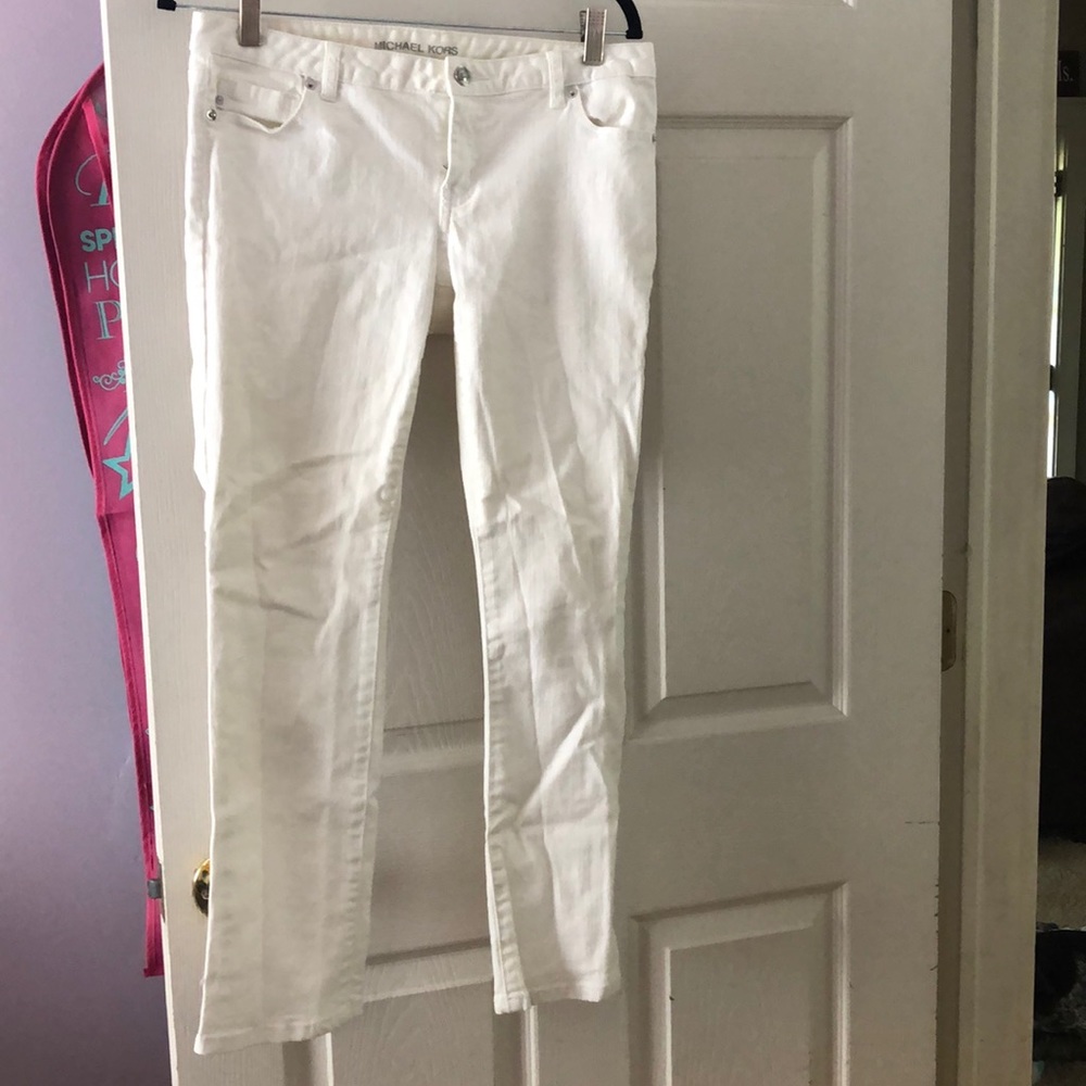 White Michael Kors straight leg jeans